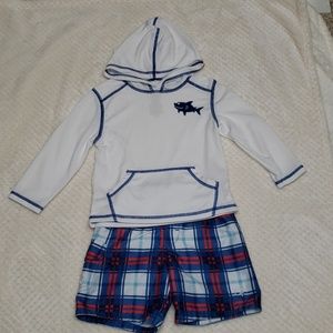 OP boys swim suit with hood sz 2/3T